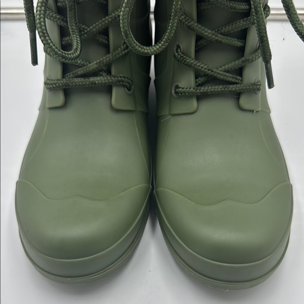 Hunter Women's Olive Lace-Up Rain Boots - Picture 4 of 16